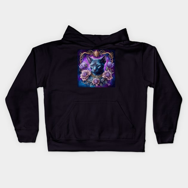 Otherworldly Sphynx Kids Hoodie by Enchanted Reverie